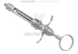 Helmut Zepf dental cartridge syringe corkscrew tip aspiration, 1.8cm3, metric thread, thumb ring handle, stainless steel
