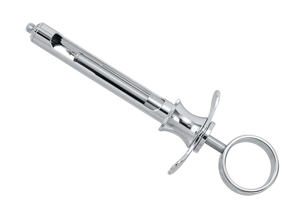 c-w style aspirating syringe stainless steel 1.8ml side load harpoon tip dental instrument by Helmut Zepf