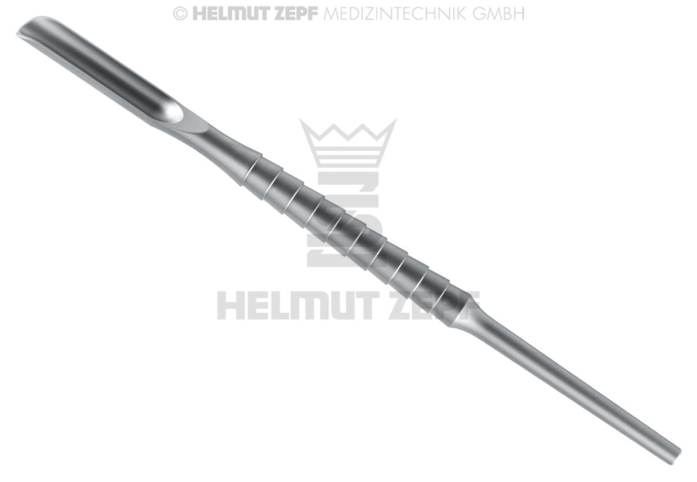 Helmut Zepf augmentation material applicator scoop single-ended No. 19.714.21, stainless steel dental instrument