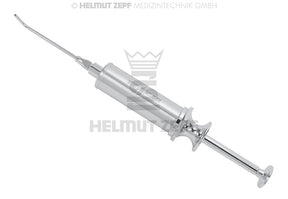 Helmut Zepf dental irrigating syringe luer lock with cannula No. 19.770.00, stainless steel medical irrigation tool