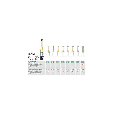 Busch 1SXM 014 RA-L ROUND SXM-CUT CARB - (Pack of 2) Bur Made in Germany