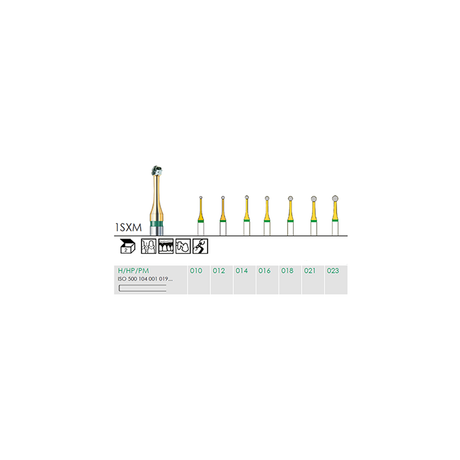 Busch 1SXM 010 HP ROUND SXM-CUT CARBIDE - (Pack of 2) Bur Made in Germany