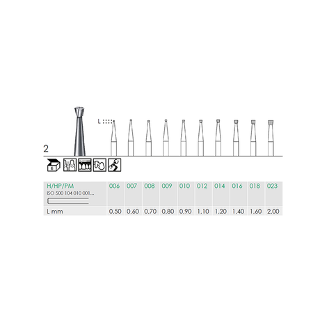Busch 2 008 HP INV CONE CARBIDE - (Pack of 6) Bur Made in Germany