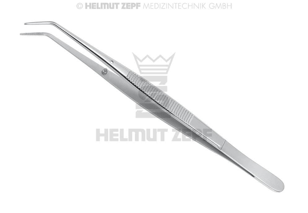 Helmut Zepf London-College serrated long tip dental tweezer #3, 15cm stainless steel precision instrument