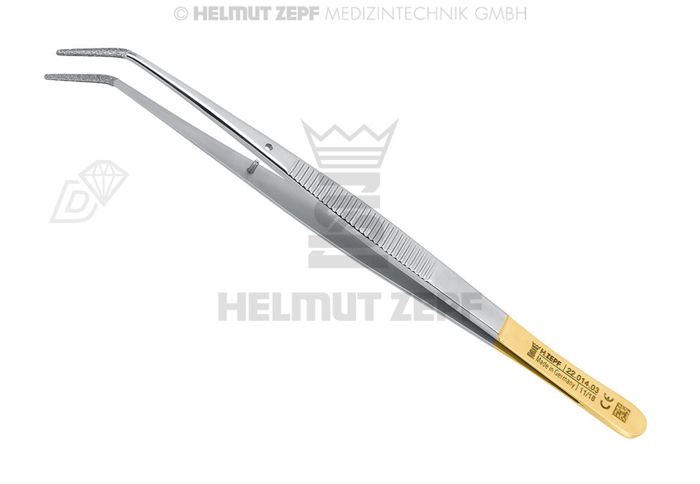 London-College cotton and dressing tweezers with diamond points, 15cm, Helmut Zepf 22.014.03