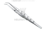 Helmut Zepf ergonomic tweezers with stop-pin serrated tip, 15cm, No. 22.025.03