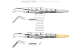 Helmut Zepf ergonomic tweezers with stop-pin serrated tip, 15cm, No. 22.025.03