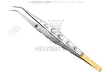 Helmut Zepf ergonomic tweezers with diamond coated tip, stop-pin, 15cm, No. 22.025.03D