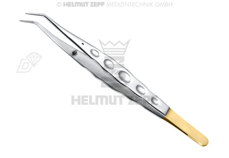 Helmut Zepf ergonomic tweezers with diamond coated tip, stop-pin, 15cm, No. 22.025.03D