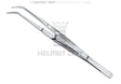 London-College curved dressing tweezer tungsten carbide #8, 15cm, longitudinal & transverse groove - Helmut Zepf 22.031.08