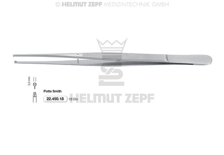 Helmut Zepf potts smith tissue forceps Straight 7" 18cm No.22.450.18 Surgical Instrument