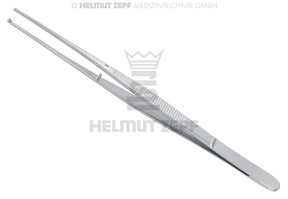 Helmut Zepf semken tissue forceps, 1x2 teeth, straight, 6" (15cm) - precision dental instrument No. 22.480.15