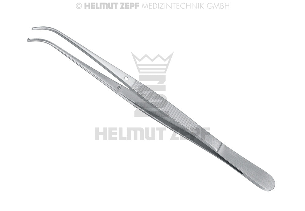 Helmut Zepf semken tissue forceps, 1x2 teeth, curved, 5 inch surgical instrument No. 22.481.12