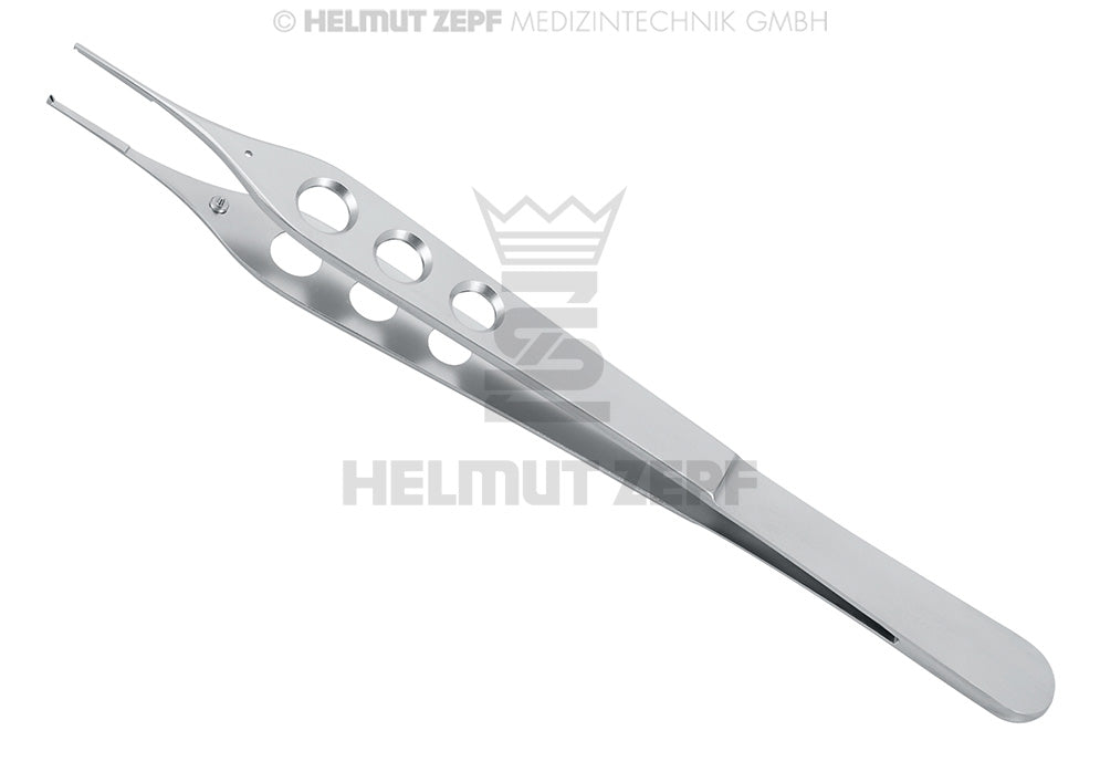 Micro adson tissue forceps 15cm with suture disc 1x2 teeth fine spring 3 grip holes Helmut Zepf 22.489.00M