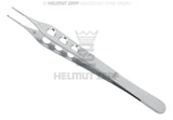 Micro adson tissue forceps 15cm with suture disc 1x2 teeth fine spring 3 grip holes Helmut Zepf 22.489.00M