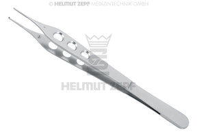 Micro adson tissue forceps 15cm with suture disc 1x2 teeth fine spring 3 grip holes Helmut Zepf 22.489.00M