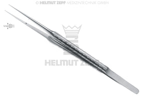 Surgical Forceps Micro-Ring Atraumatic 18cm Smooth Ring 1x0.5mm ZEPF-Line Stainless Steel Handle Guide Pin Helmut Zepf 22.812.17