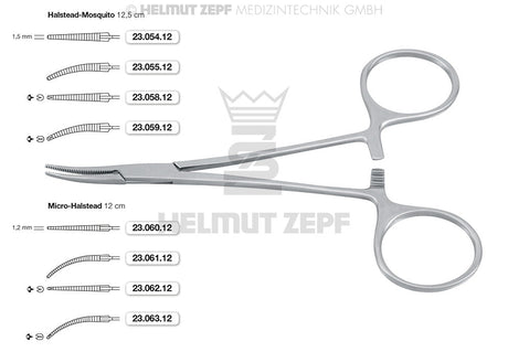 Mosquito Hemostatic Forceps Halstead-Mosquito Serrated Curved 5in Helmut Zepf 23.055.12 Surgical Instrument