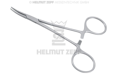 Mosquito Hemostatic Forceps Curved Serrated 5in for Ligatures by Helmut Zepf No.23.055.12KFO