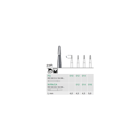 Busch 23R 014 FG FISS CONE RD CARBIDE - (Pack of 6) Bur Made in Germany