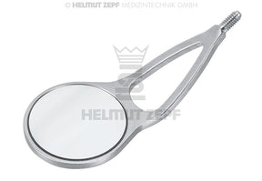 Helmut Zepf dental mirror head Size 4, Ø 22 mm front surface cheek holding open shape, 6 pcs - No. 24.079.22