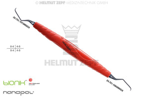 Gracey Curette GRA 7/8 M5 Deep Scaling for Premolars Molars ZEPF bIONIK Lightred-Magenta Nanopal Handle