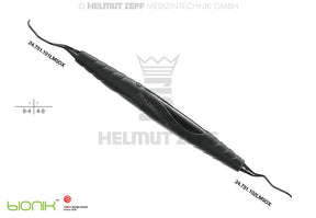 Universal Curette Langer #1/2 M5 for Lower Molars, ZEPF-bIONIK Black Handle, Nanopal Coating