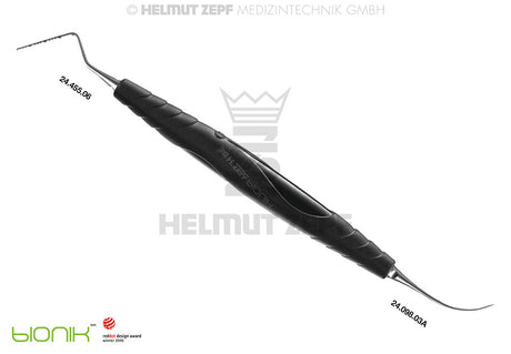 Explorer Probe Combination Instrument by Helmut Zepf, NC Periodontometer 1-15mm & Explorer 3A, Black bIONIK Handle