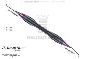Gracey Curette GRA 11/12 M5 Interchangeable Inserts Signal Purple Tip Z-Shape Relax Handle Nanopal Coating Helmut Zepf