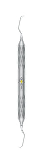LOTUS Long Gracey Curette 5/6 Purple Crystal by Helmut Zepf, double-ended dental curette with ergonomic handle