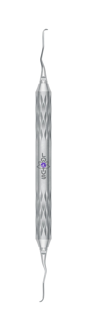 LOTUS Gracey Curette 11/12 M5 Deep Scaling Purple Crystal dental instrument by Helmut Zepf for anterior teeth