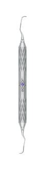 LOTUS Gracey Curette 11/12 Purple Crystal dental instrument with ergonomic handle for anterior teeth scaling by Helmut Zepf