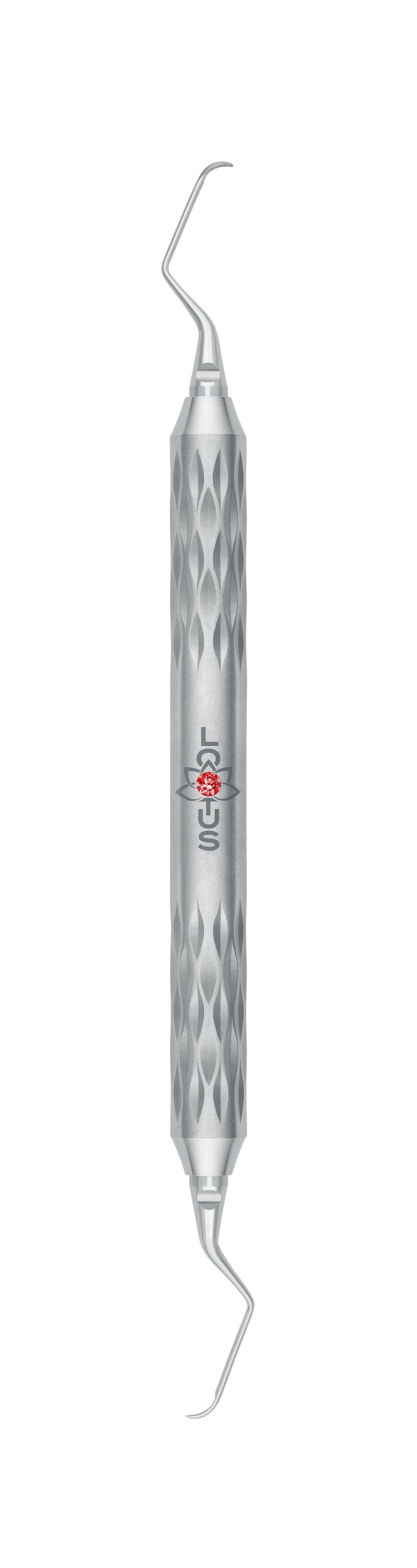 LOTUS Gracey Curette 7/8 M5 Deep Scaling Tool by Helmut Zepf, Magenta Crystal Handle for Precise Anterior Teeth Scaling