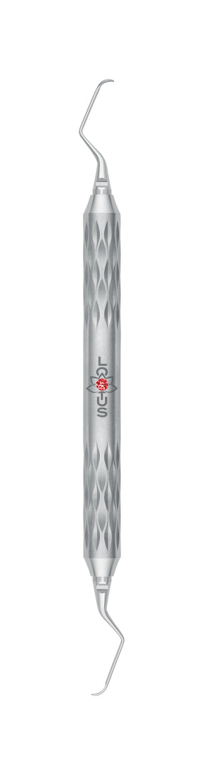 LOTUS Gracey Curette 7/8 M5 Deep Scaling Tool by Helmut Zepf, Magenta Crystal Handle for Precise Anterior Teeth Scaling