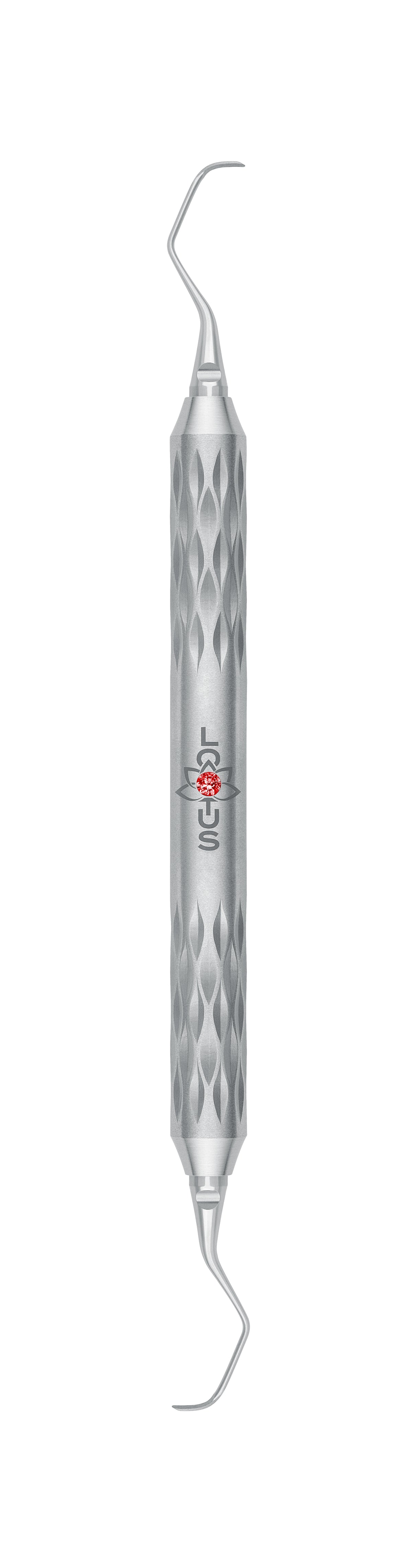 LOTUS Gracey Curette 7/8 Magenta Crystal by Helmut Zepf – Ergonomic Handle for Anterior Teeth Scaling