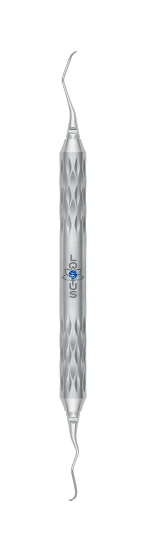 LOTUS Gracey Curette 13/14 M5 Deep Scaling Blue Crystal dental instrument by Helmut Zepf for anterior teeth scaling