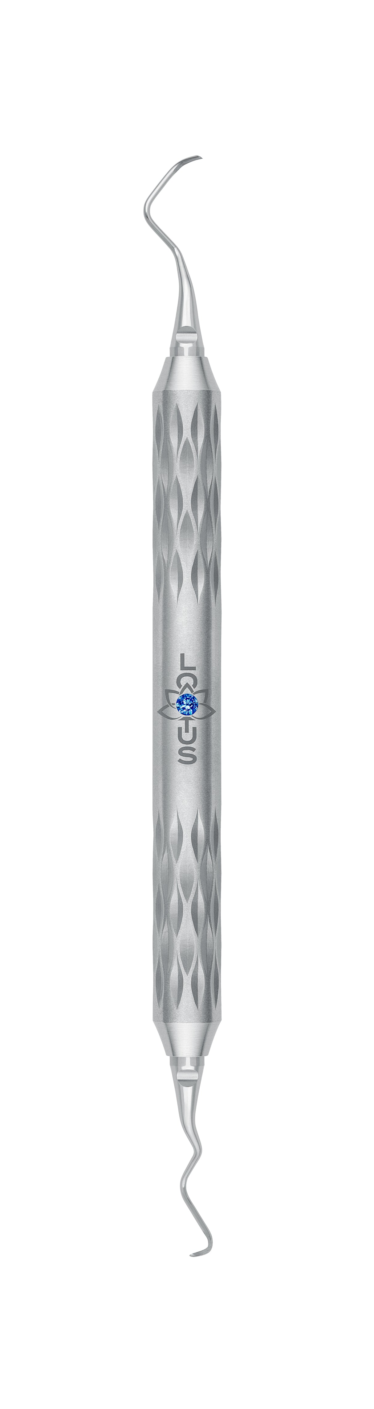 LOTUS Blue Crystal Gracey Curette 17/18 by Helmut Zepf – Precise Anterior Teeth Scaling Tool