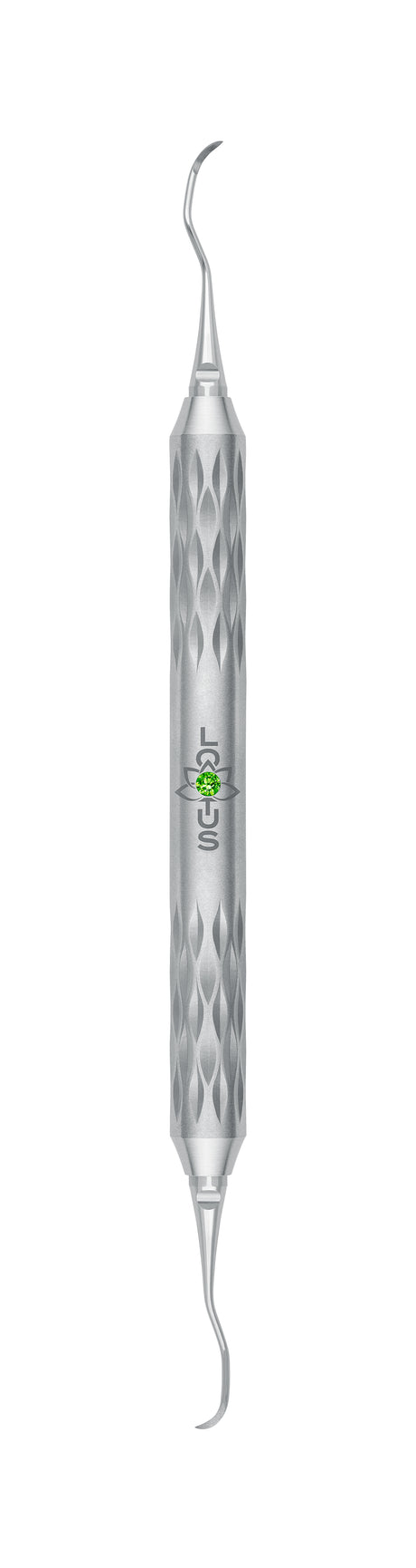 LOTUS Sickle Scaler Curette 204SD Green Crystal by Helmut Zepf – Gracey 1/2 Anterior Curette with Ergonomic Design Handle