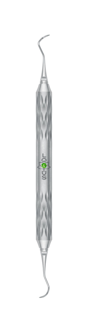 LOTUS Sickle Scaler 204S Green Crystal Curette by Helmut Zepf for precise anterior teeth scaling
