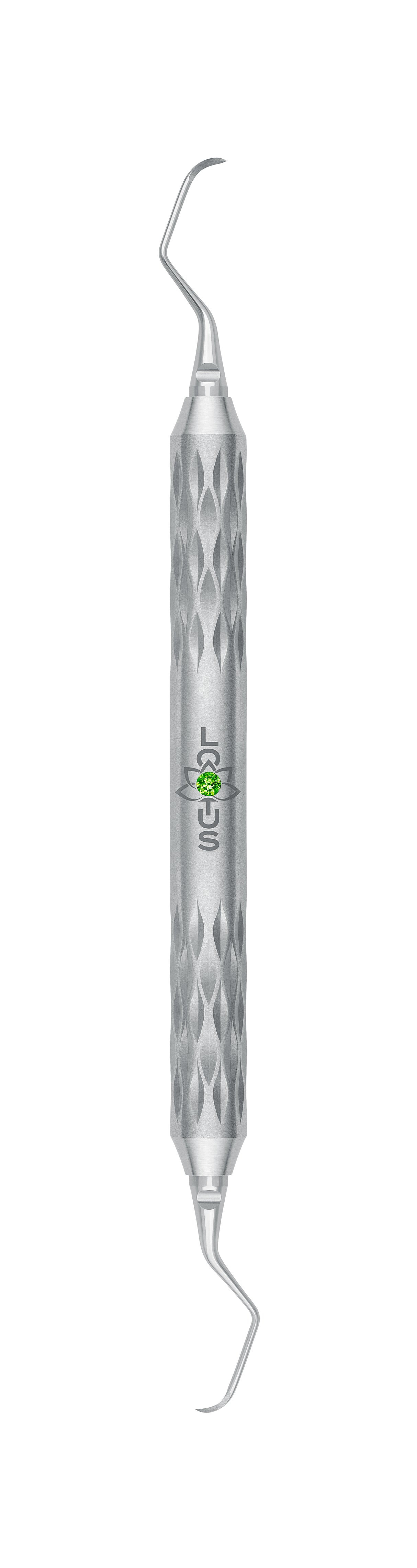 LOTUS Sickle Scaler Curette M23A Green Crystal Helmut Zepf dental instrument for anterior teeth precision scaling
