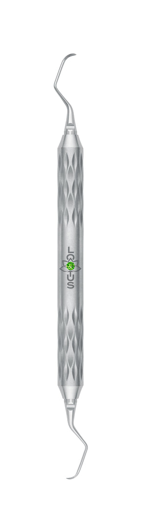 LOTUS Sickle Scaler Curette M23A Green Crystal Helmut Zepf dental instrument for anterior teeth precision scaling
