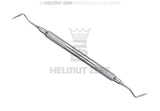 Goldman-Fox gingivectomy knife #GF11 by Helmut Zepf, double-ended periodontic surgical instrument No. 24.437.04