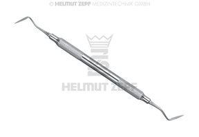 Goldman-Fox gingivectomy knife #GF11 by Helmut Zepf, double-ended periodontic surgical instrument No. 24.437.04