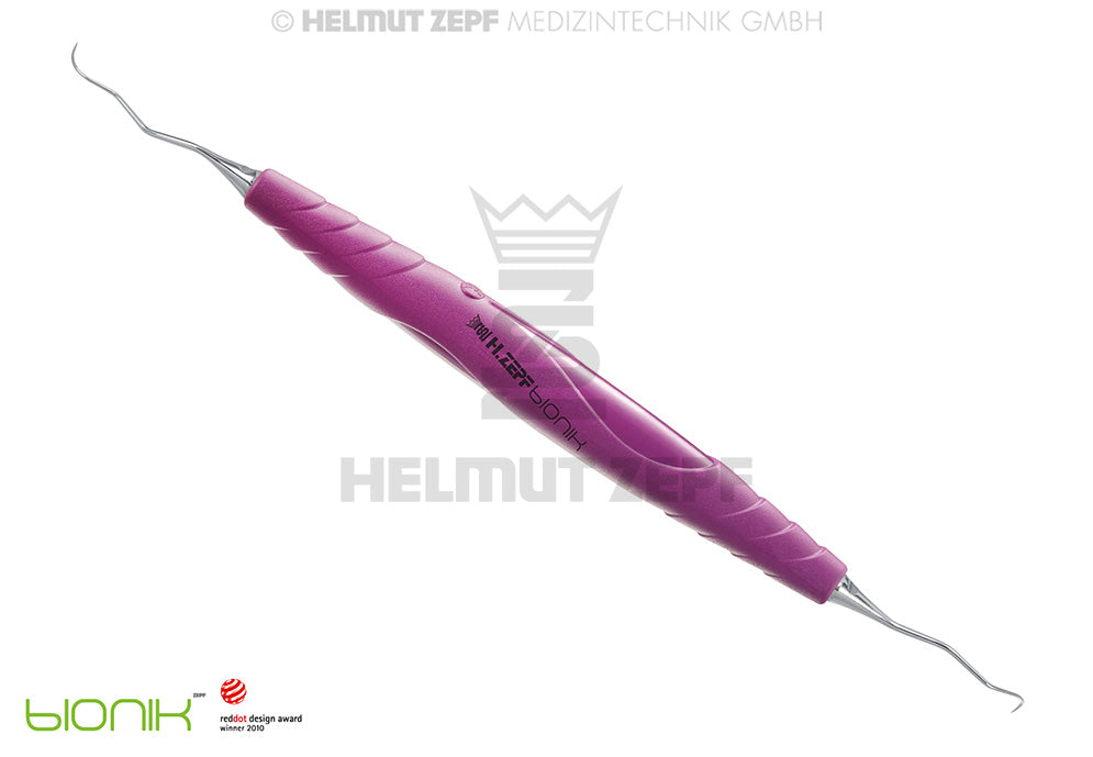 Dental Explorer 11 12 with signal purple ZEPF-bIONIK handle for subgingival root examination by Helmut Zepf