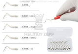 Helmut Zepf dental periodontal probe inserts #1, 3/6/8/11mm graduation, M4x0.5mm interchangeable, 12-piece pack, No. 24.451.00