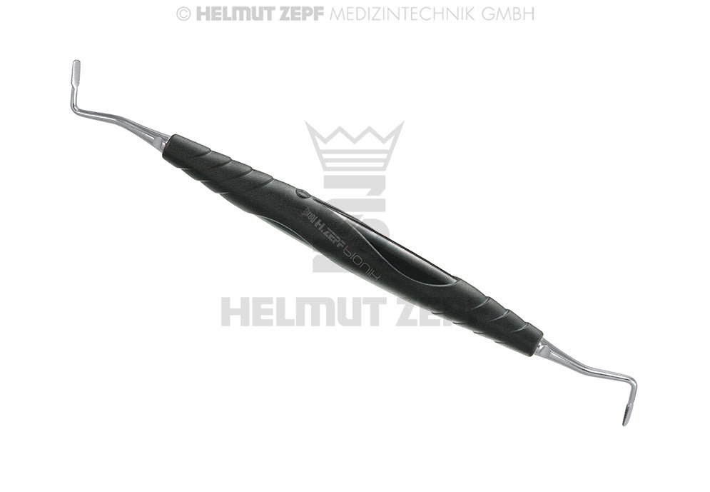 Periodontal Suturing Applicator by Helmut Zepf, black bIONIK handle, microserrated interchangeable inserts, No. 24.548.01