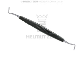 Periodontal Suturing Applicator by Helmut Zepf, black bIONIK handle, microserrated interchangeable inserts, No. 24.548.01