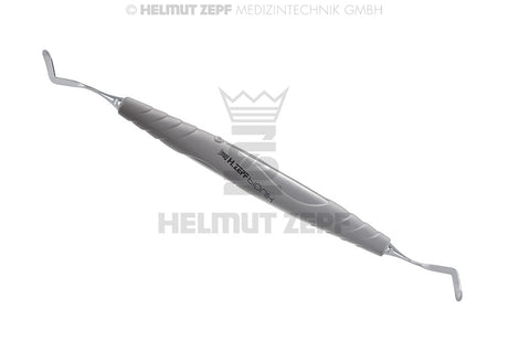 Periodontal Suturing Applicator with serrated tips and grey bIONIK handle by Helmut Zepf No. 24.548.03