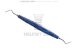 Periodontal Suturing Applicator by Helmut Zepf, serrated tips, interchangeable inserts, cobalt blue bIONIK handle No. 24.548.04