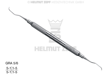 Gracey Curette GRA 5/6 for Front Teeth & Premolars, Hollow Stainless Steel Handle - Helmut Zepf 24.551.05